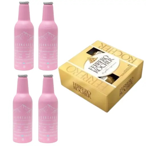 Gin tonic aconcagua pink x4 con bombones de chocolate